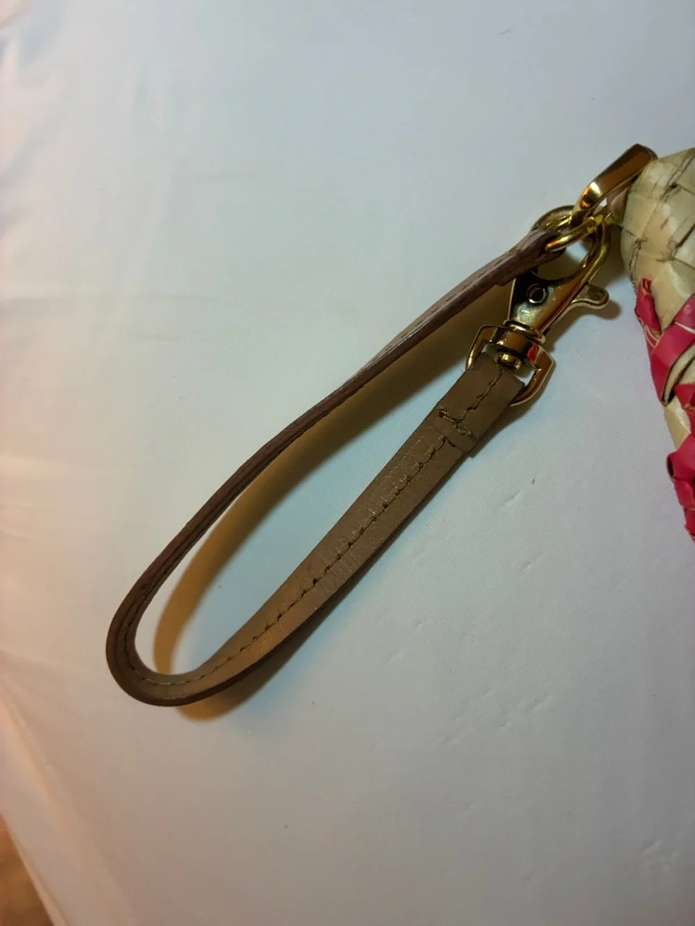 Tory Burch Red and Cream Woven Wristlet‎ Clutch